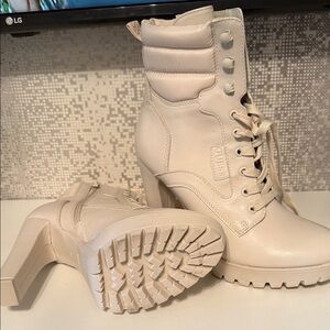 Guess Women's Off-White Heeled Boots